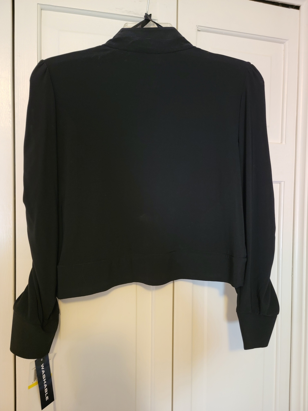 Nina Leonard Black Cropped Open-Front Blazer Size M NWT - Picture 5 of 6
